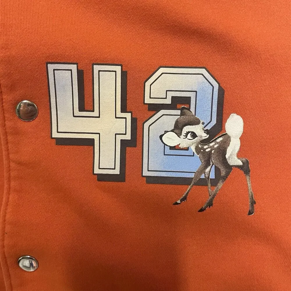 Disney Bambi Mens Varsity Jacket Size XS snap button - Disney by Divided - Picture 4 of 11
